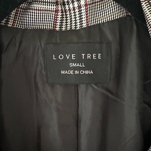 Love Tree Glen Plaid belted trench coat - Picture 6 of 9